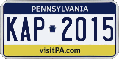 PA license plate KAP2015