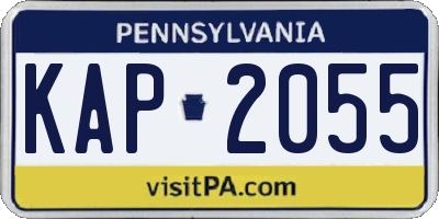 PA license plate KAP2055