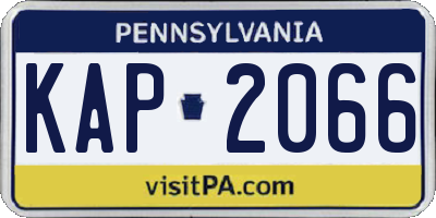 PA license plate KAP2066