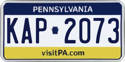 PA license plate KAP2073