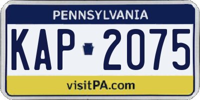 PA license plate KAP2075