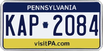 PA license plate KAP2084