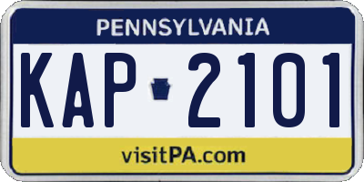 PA license plate KAP2101