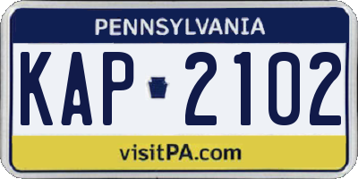 PA license plate KAP2102