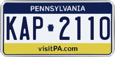 PA license plate KAP2110