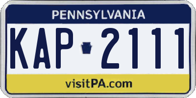 PA license plate KAP2111