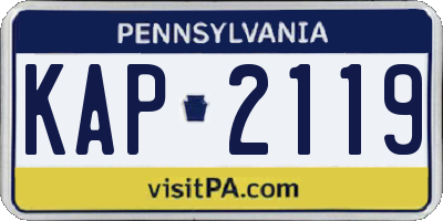 PA license plate KAP2119