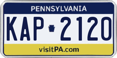 PA license plate KAP2120