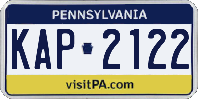 PA license plate KAP2122