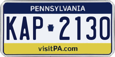 PA license plate KAP2130