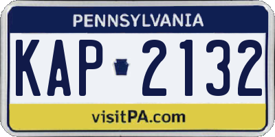 PA license plate KAP2132