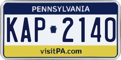 PA license plate KAP2140