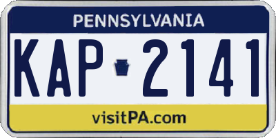 PA license plate KAP2141