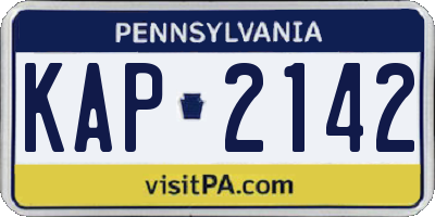 PA license plate KAP2142