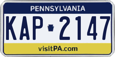 PA license plate KAP2147