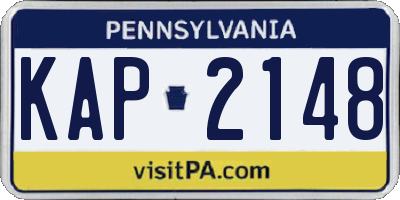 PA license plate KAP2148