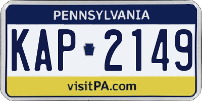 PA license plate KAP2149
