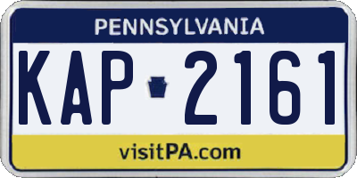 PA license plate KAP2161
