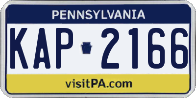 PA license plate KAP2166