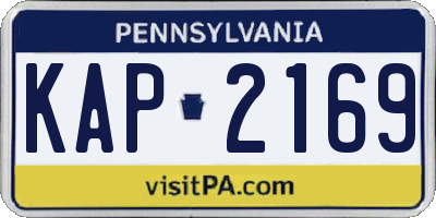 PA license plate KAP2169