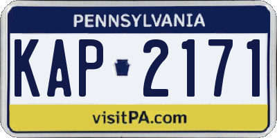 PA license plate KAP2171