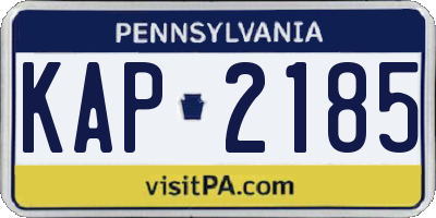 PA license plate KAP2185