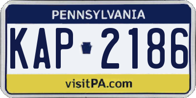 PA license plate KAP2186