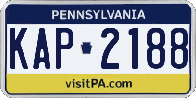PA license plate KAP2188