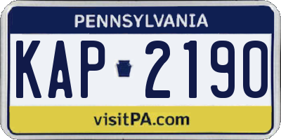 PA license plate KAP2190