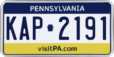 PA license plate KAP2191