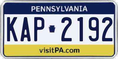 PA license plate KAP2192
