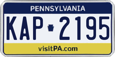 PA license plate KAP2195