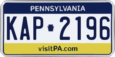 PA license plate KAP2196