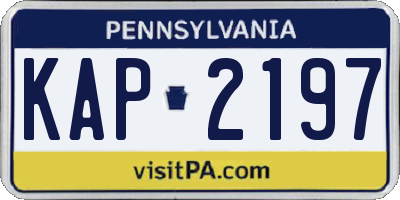 PA license plate KAP2197