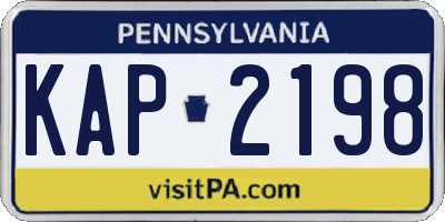 PA license plate KAP2198