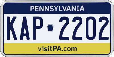 PA license plate KAP2202