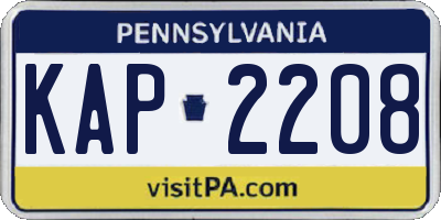 PA license plate KAP2208