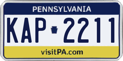 PA license plate KAP2211