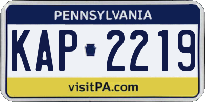 PA license plate KAP2219