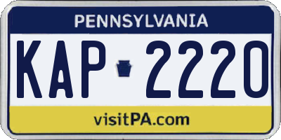 PA license plate KAP2220