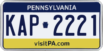 PA license plate KAP2221