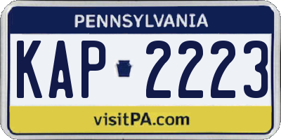 PA license plate KAP2223