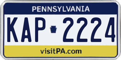 PA license plate KAP2224