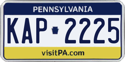 PA license plate KAP2225