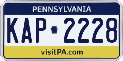 PA license plate KAP2228