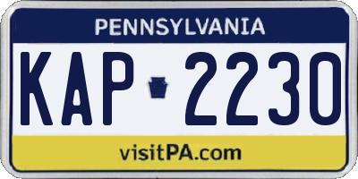 PA license plate KAP2230