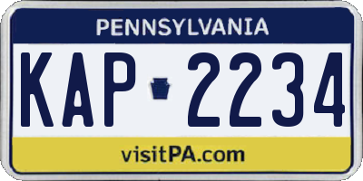 PA license plate KAP2234