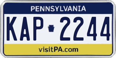 PA license plate KAP2244