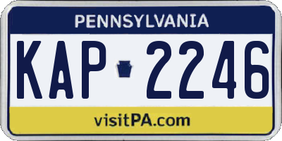 PA license plate KAP2246