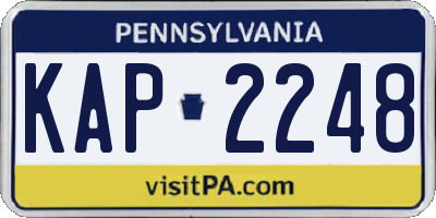 PA license plate KAP2248